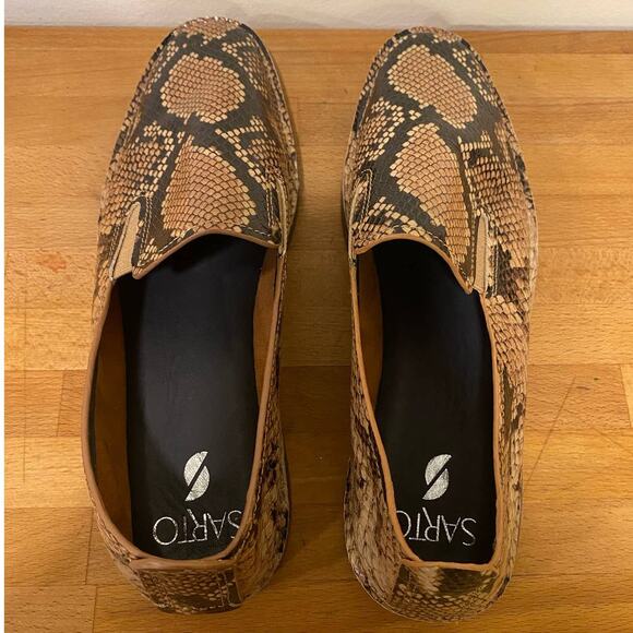 Franco Sarto Embossed Snake print leather Slip on shoes 8.5 Ariga style - Picture 7 of 9